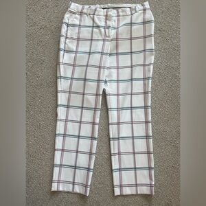 Tory Burch Sport Casual Golf Pant Plaid Size 10